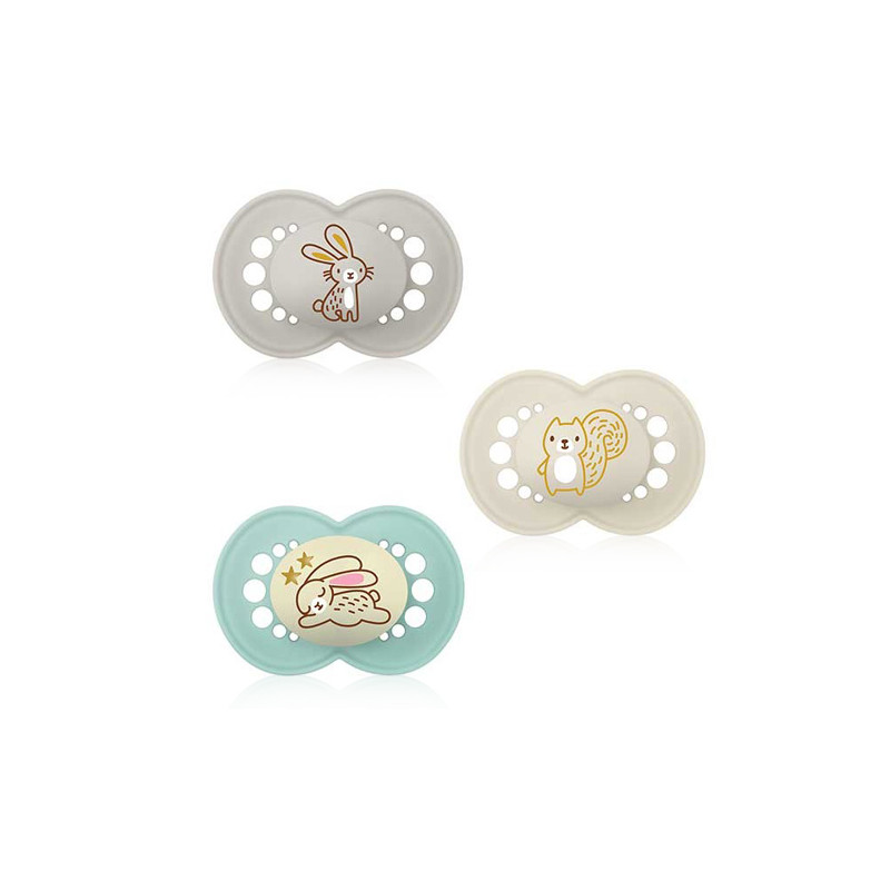 Mam Original Day-Night Chupete Silicona Blanco 6M+ 3 Uds