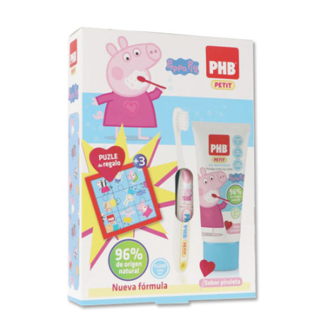 PHB Petit Cepillo Dental Pepa Pig + Petit Gel 50ml + Puzzle