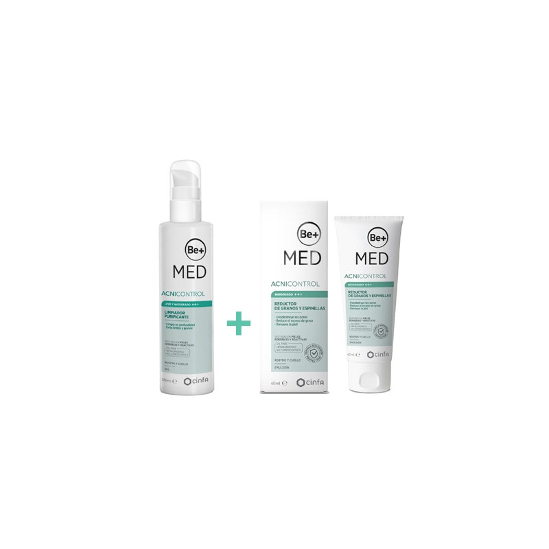 Be+ Med Acnicontrol Moderado Gel Limpiador 200ml + Emulsion 40ml