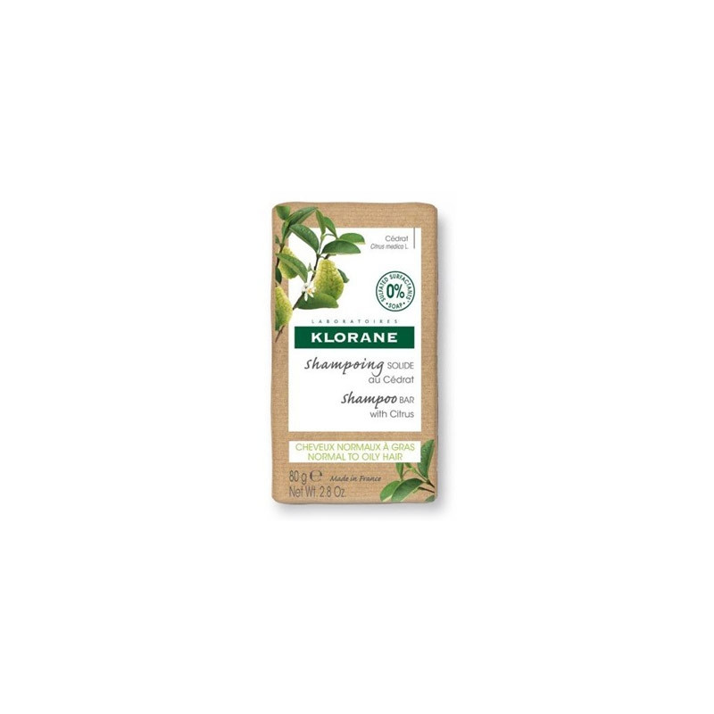 Klorane Champu Solido a la Cidra Cabello Normal-Graso 80g