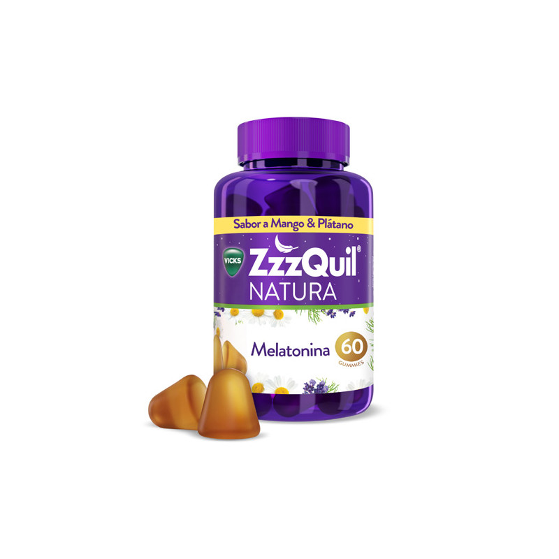 Vicks Zzzquil Natura Melatonina Sabor Mango-Platano 60 Gominolas