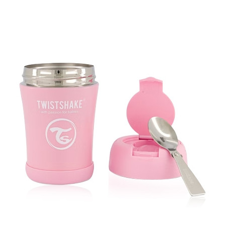 Twistshake Recipiente Termico de Acero con Cuchara Rosa 350ml
