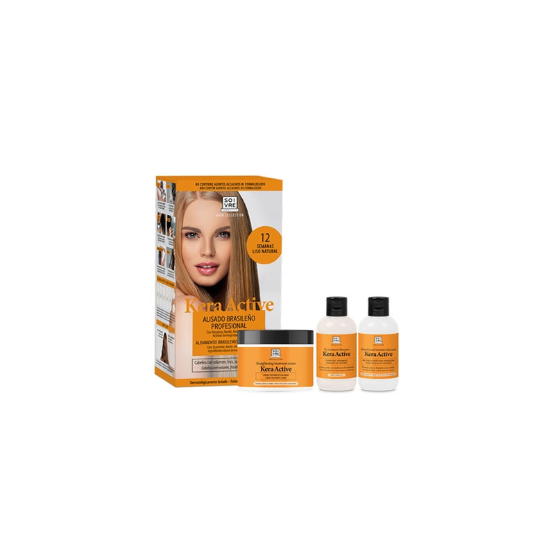 Soivre Kera Active Kit Alisado Brasileño Profesional 3 Productos