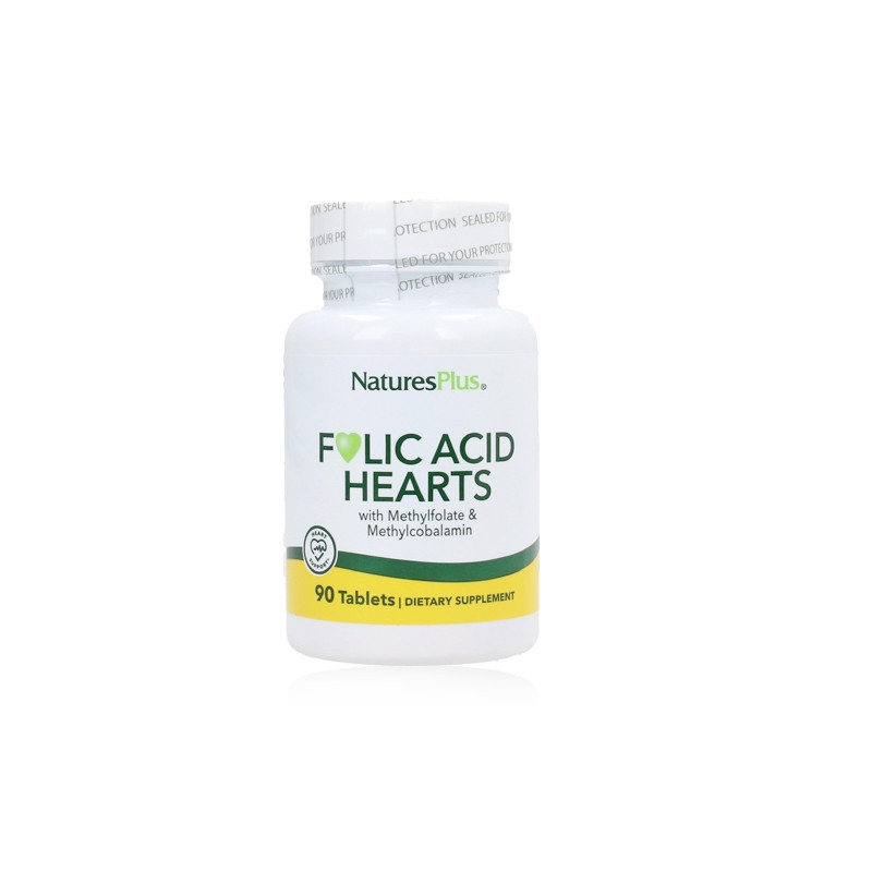 Natures Plus Acido Folico Hearts Antifatiga 90 Comprimidos