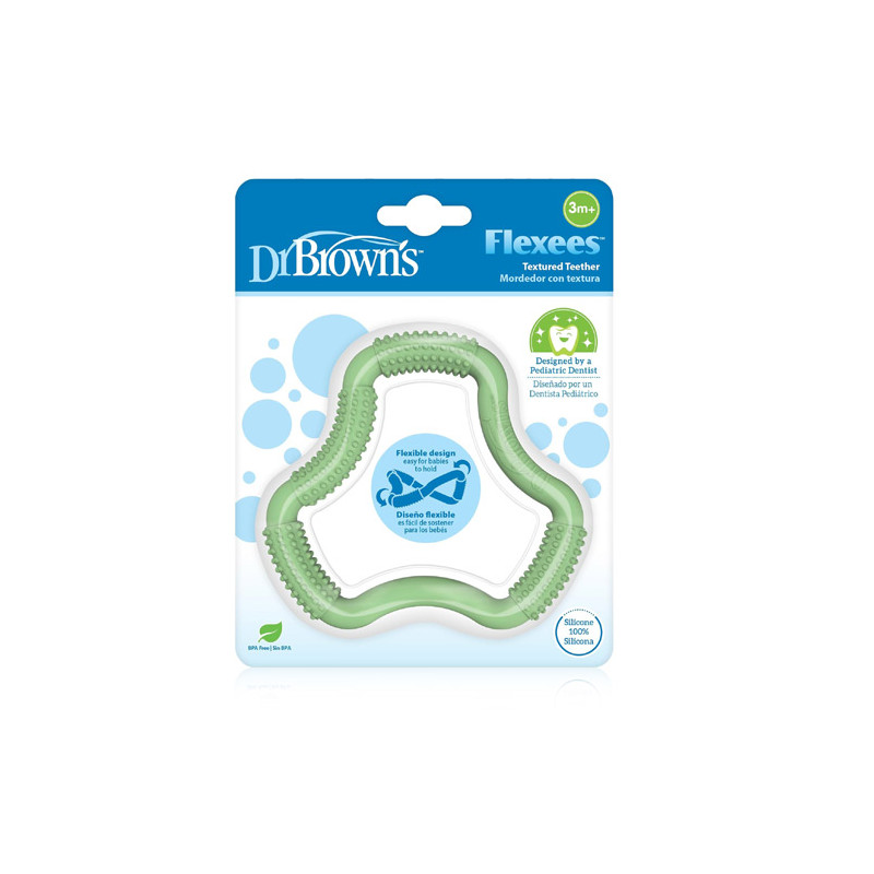 Dr Browns Mordedor Ergonomico Flexible Verde 3m+ 1Ud