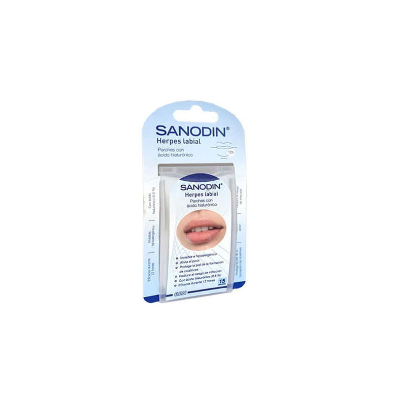 Sanodin Herpes Labial Parches con Acido Hialuronico 15 Uds