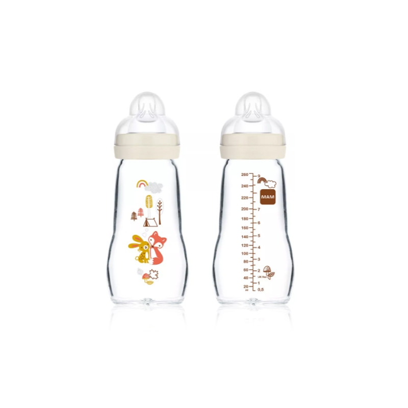 MAM Feel Good Biberon Cristal Marron 2M+ 260ml