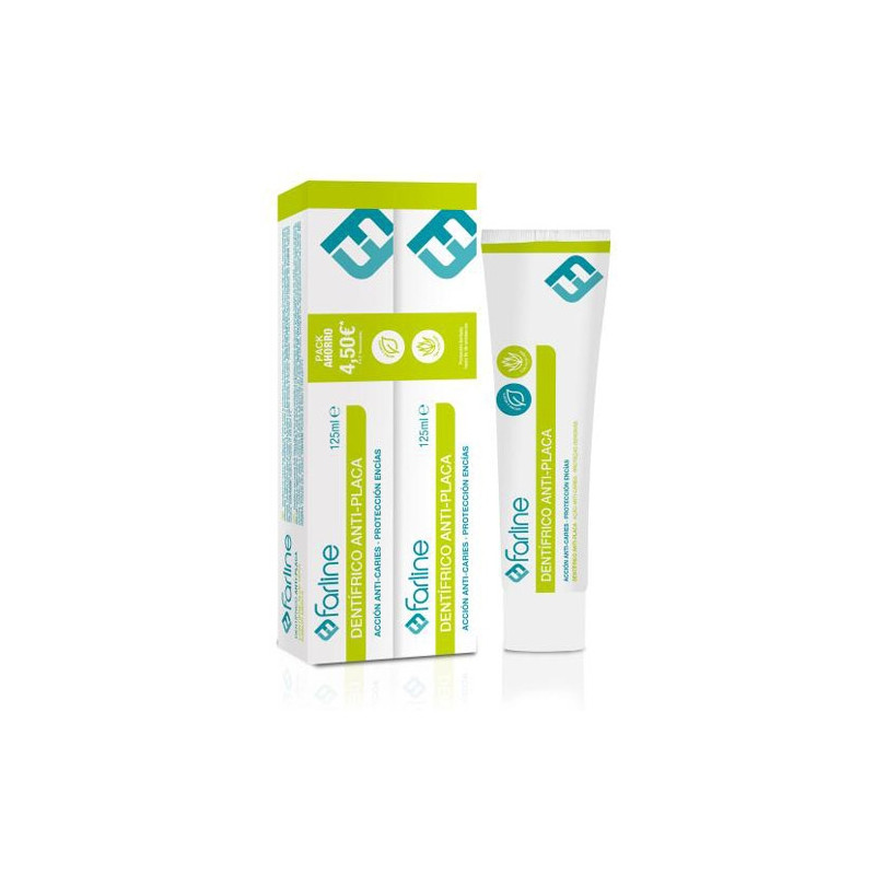 Farline Dentifrico Anti-placa Menta y Aloe Vera Duplo 2x125ml