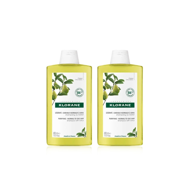 Klorane Champu Ligereza a la Pulpa de Cidra Duplo 2x400ml