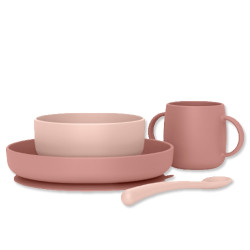 Suavinex Selection Vajilla Silicona 4 Piezas Rosa