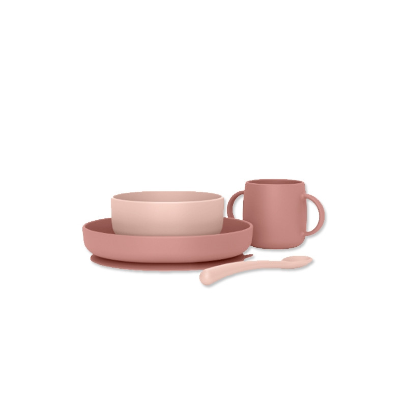 Suavinex Selection Vajilla Silicona 4 Piezas Rosa