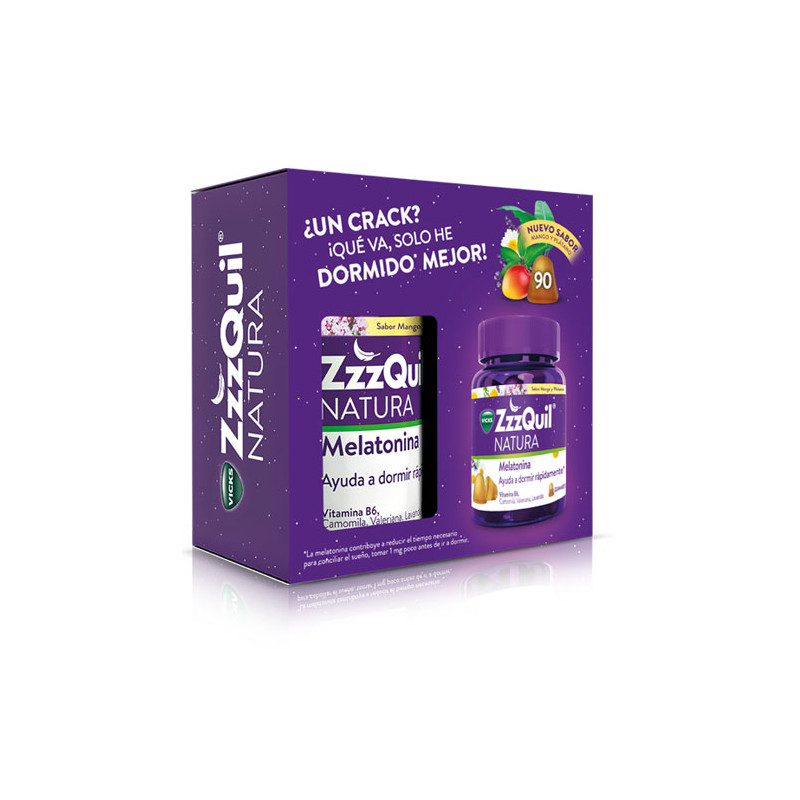 Vicks Zzzquil Natura Melatonina Sabor Mango-Platano 90 Gominolas