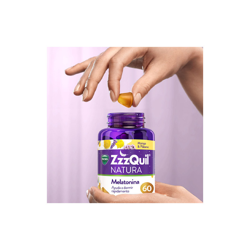 Vicks Zzzquil Natura Melatonina Sabor Mango-Platano 90 Gominolas