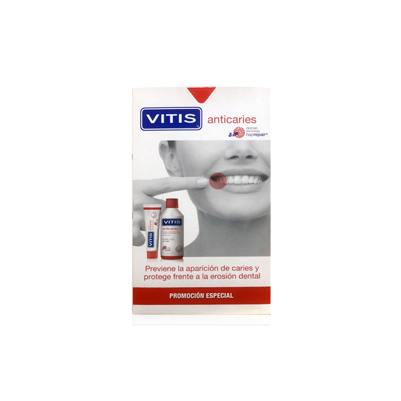 Dentaid Vitis Anticaries Colutorio 500ml + Pasta Dentifrica 100ml