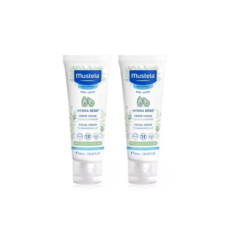 Mustela Hydra Bebe Crema Cara Duplo 2x40ml