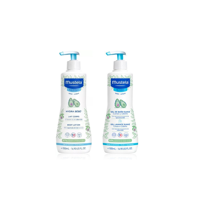 Mustela Hydra Bebe Leche Corporal 500ml + Gel Dermo 500ml