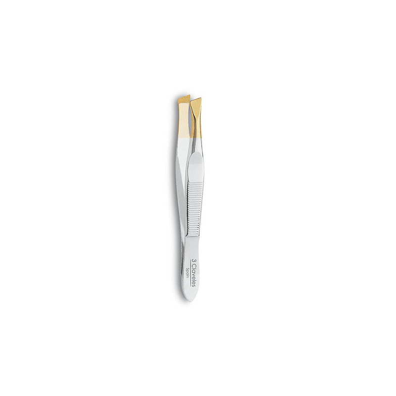 3 Claveles Pinza Depilar Punta Sesgada 8cm