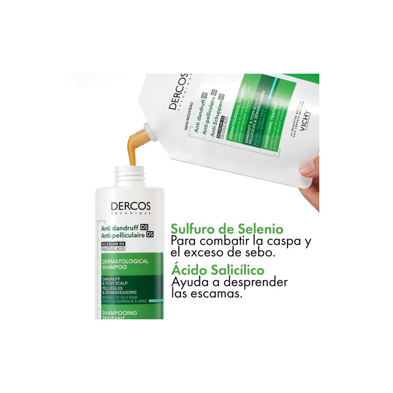 Vichy Dercos Anticaspa Champu Cabello Normal-Grasa Recarga 390ml