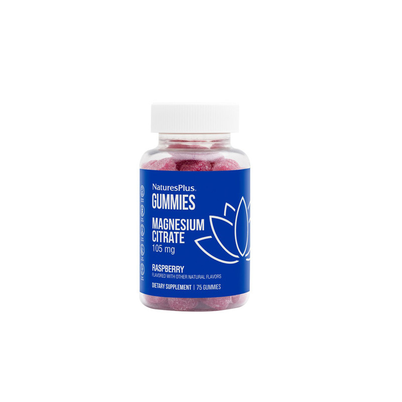 Natures Plus Gummies Citrato de Magnesio 105mg Frambuesa 75 Uds