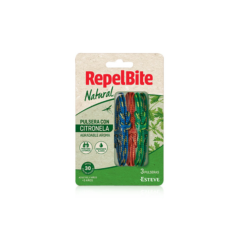 Repel Bite Nature Pulsera Cuerda con Citronela 3 Uds