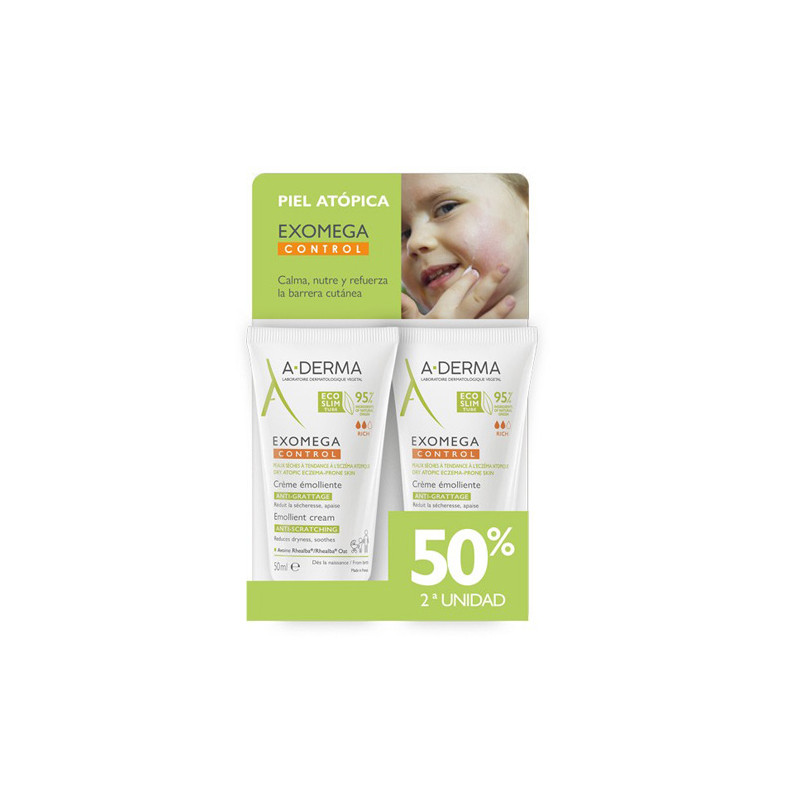 Aderma Exomega Control Crema Emoliente Duplo 2x50ml