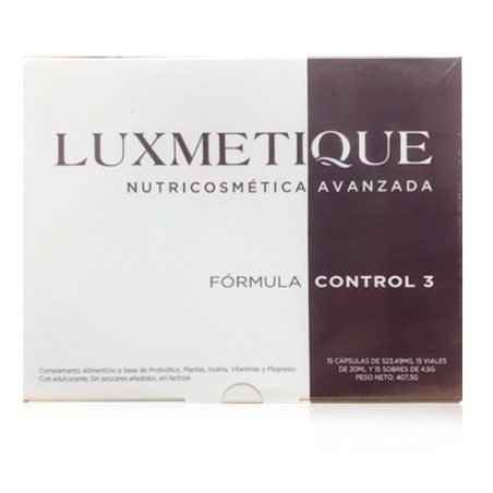 Luxmetique Formula Control 3 15 Caps + 15 Viales + 15 Sobres