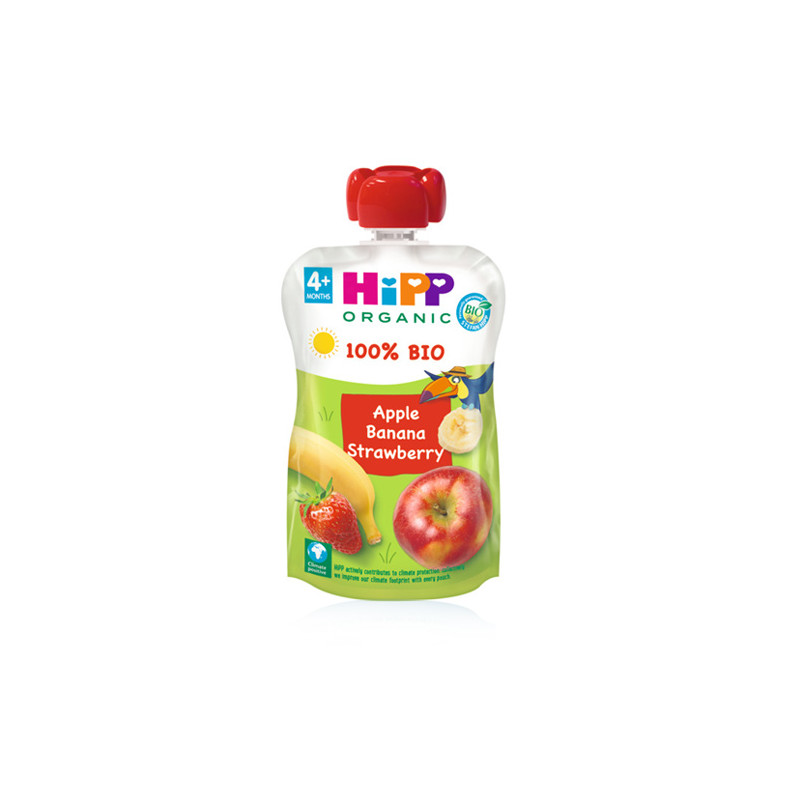 Hipp Pure Frutas Bio Manzana Platano y Fresa 100gr