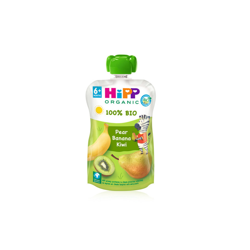 Hipp Pure Frutas Bio Pera Platano y Kiwi 100gr