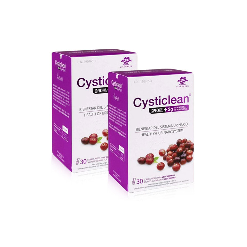 Cysticlean 240mg Pac + 2g D-Manosa Duplo 2x30 Sobres