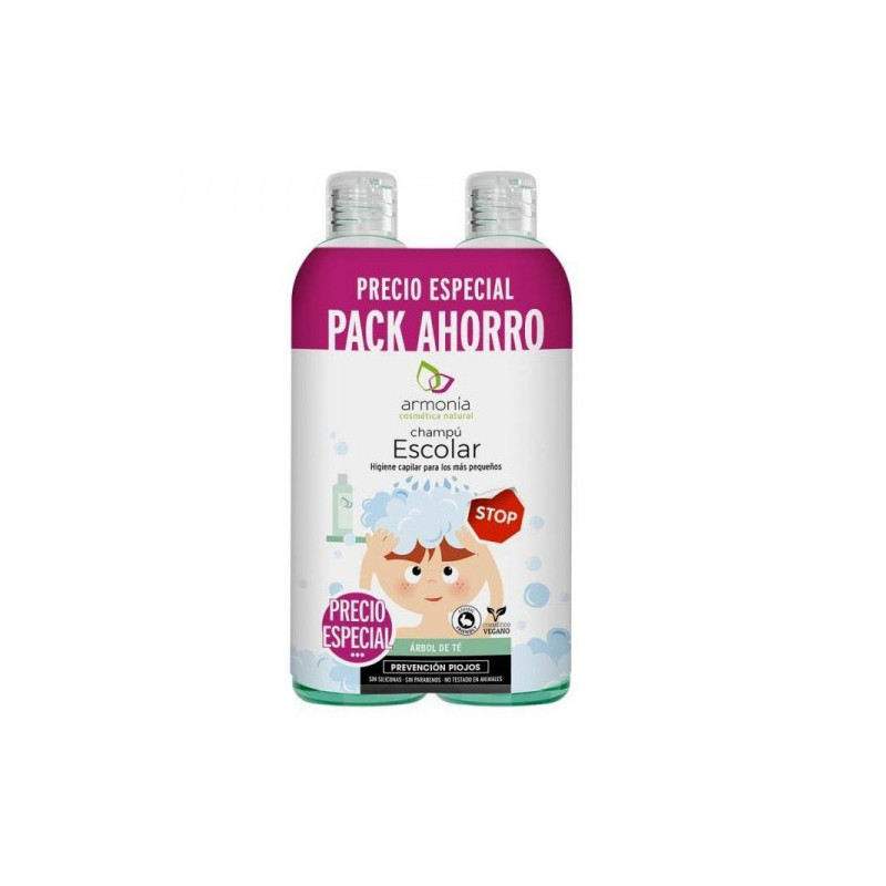 Armonia Champu Escolar Antipiojos Uso Diario Duplo 2x300ml