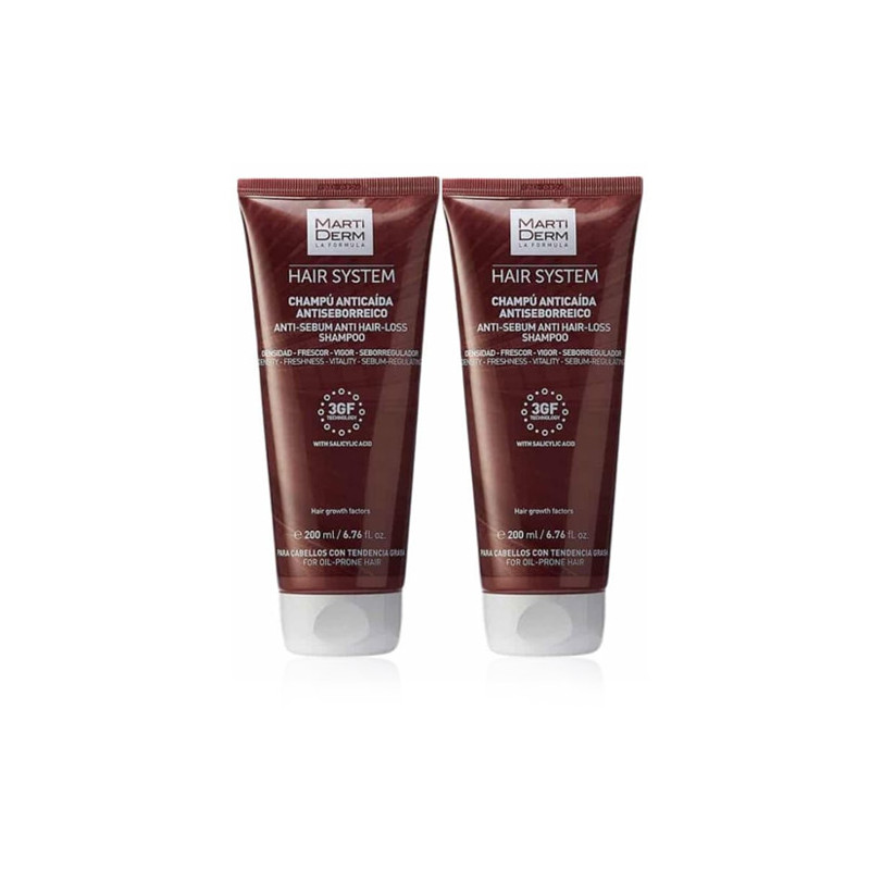 Martiderm Hair System Champu Anticaida Antiseborreico 2x200ml