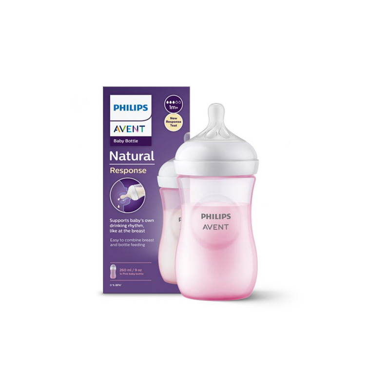Avent Biberon Natural Response Rosa 1m+ 260ml