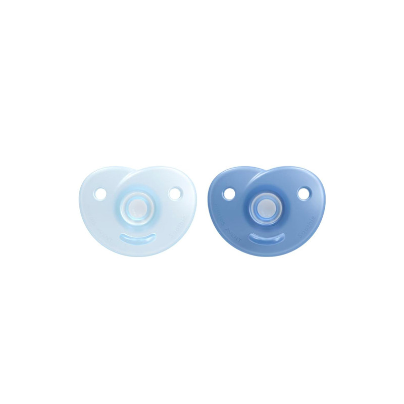 Avent Chupete Shootie Silicona Azul 0-6m 2 Uds