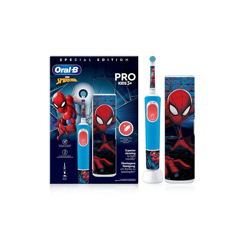 Oral-B Pro Kids 3+ Cepillo Dental Electrico Spiderman + Estuche