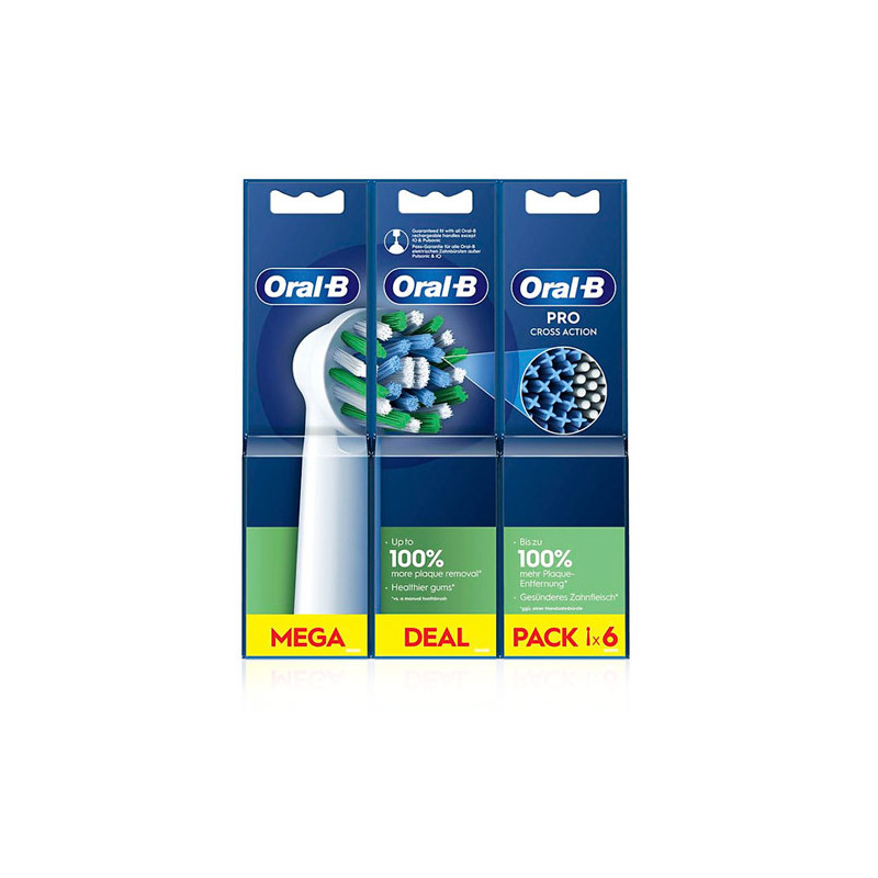 Oral-B PRO Recambio Cepillo Electrico Cross Action 6 Uds