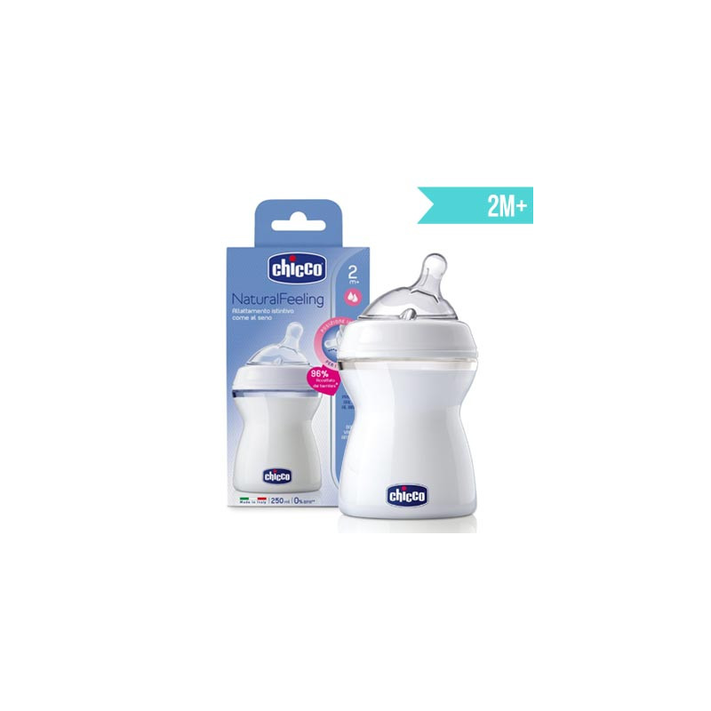 Chicco Natural feeling biberón tetina inclinada 2m+ 250ml