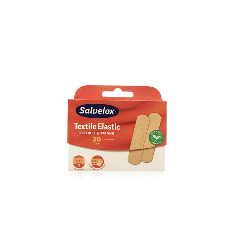 Salvelox Textile Elastic Tira Adhesiva Tela 20 Uds