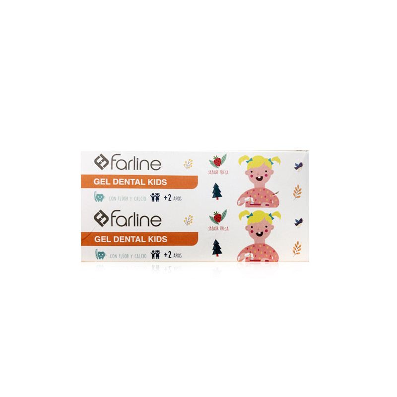 Farline Gel Dental Kids Sabor Fresa Duplo 2x75ml