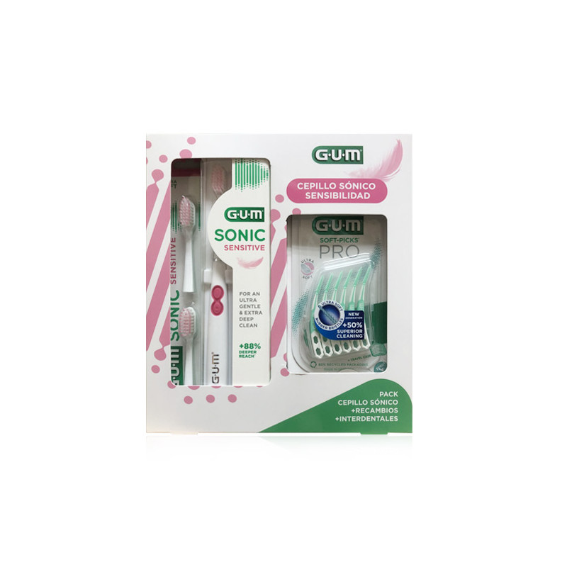 Gum Sonic Sensitive Cepillo Dental + 2 Recambios + Soft Picks