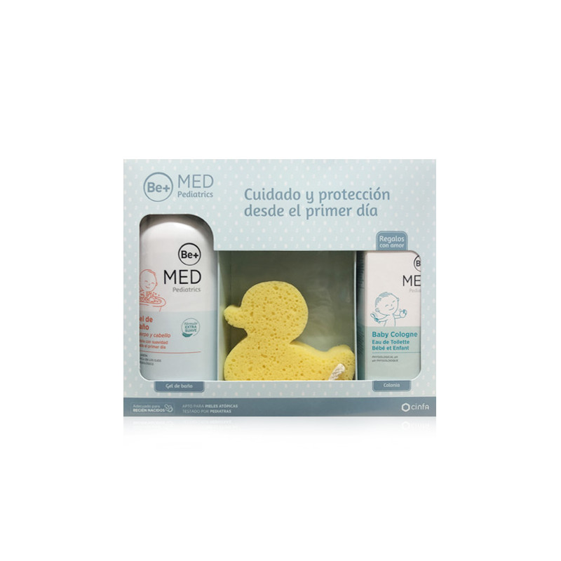 Be+ Med Pediatrics Gel Baño 500ml + Colonia 100ml + Esponja Pato