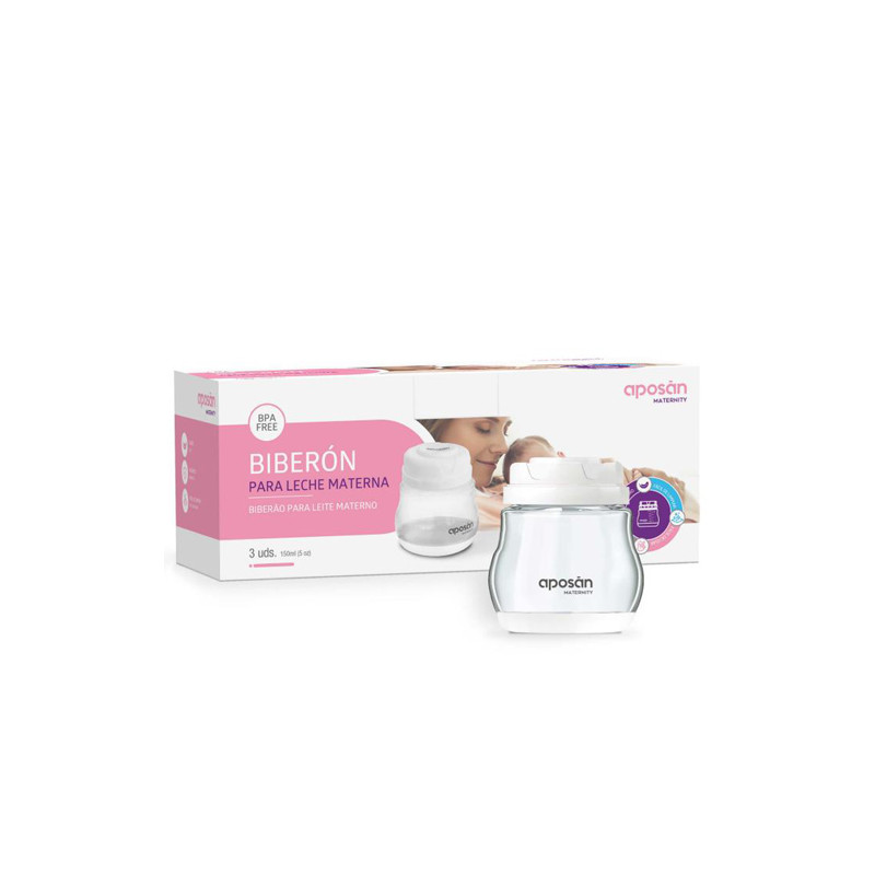 Aposan Maternity Biberon para Leche Materna 150ml x 3 Uds