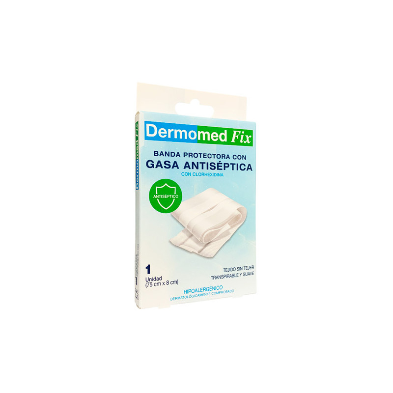 Dermomed Fix Banda Protectora con Gasa 75cm x 8cm 1 Ud