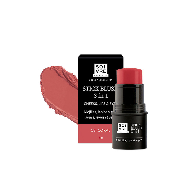 Soivre Stick Blush 3en1 Mejillas Labios Ojos 18-Coral 4gr