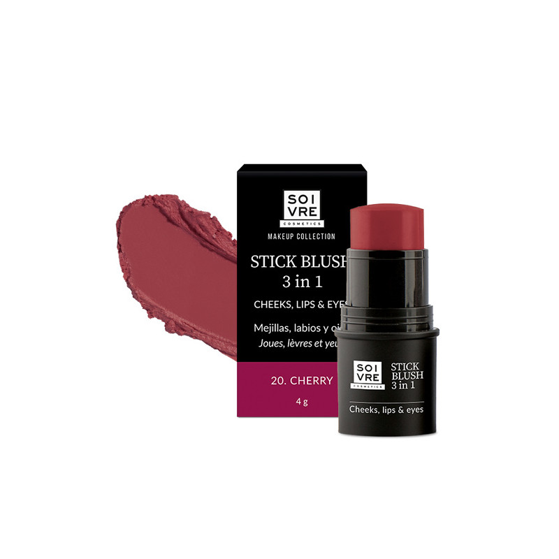 Soivre Stick Blush 3en1 Mejillas Labios Ojos 20-Cherry 4gr