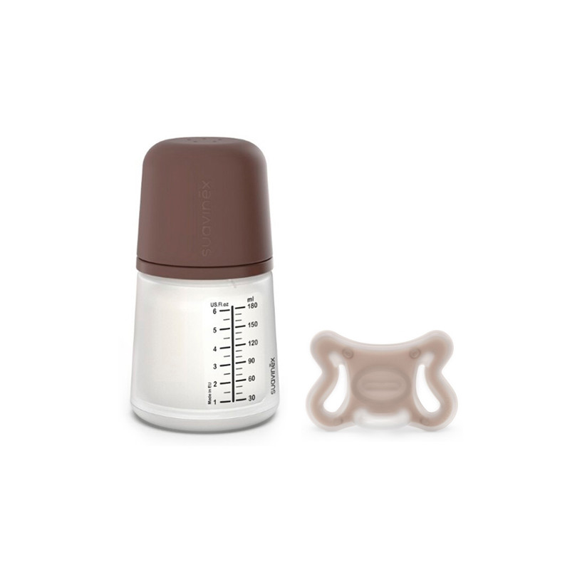 Suavinex Zero Zero Set Inicio Biberon 180ml +Chupete -2-2m Oscuro