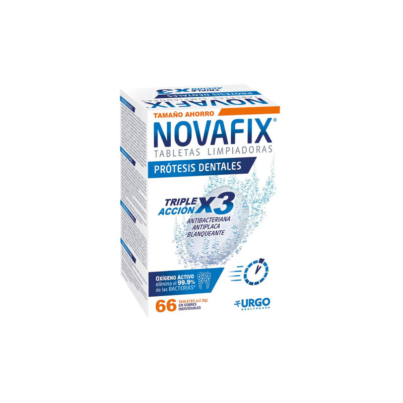 Novafix Tabletas Limpiadoras Protesis Dentales 66 Uds