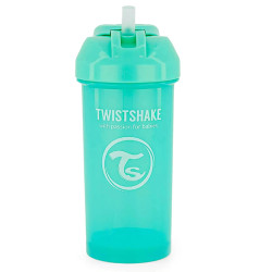 Twistshake Vaso con Pajita Antigoteo Turquesa 360ml