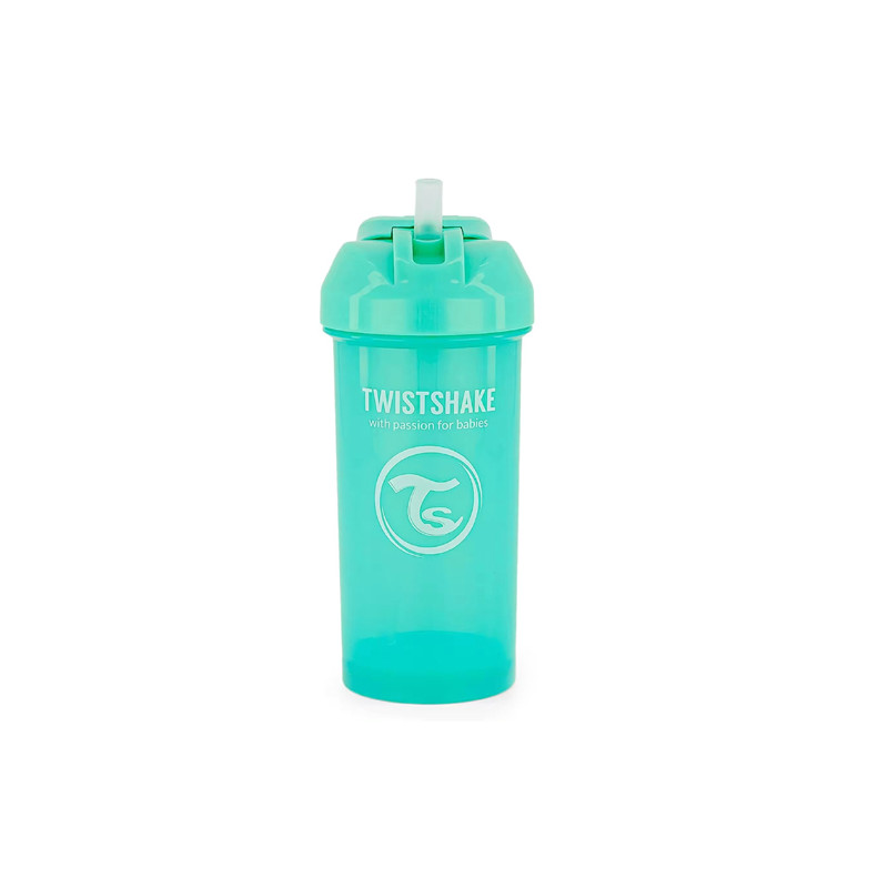 Twistshake Vaso con Pajita Antigoteo Turquesa 360ml