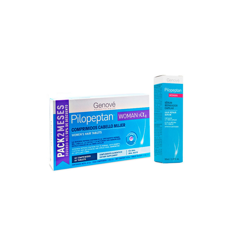 Pilopeptan Woman 5 Alfa R 60Comp + Serum Reparador 30ml