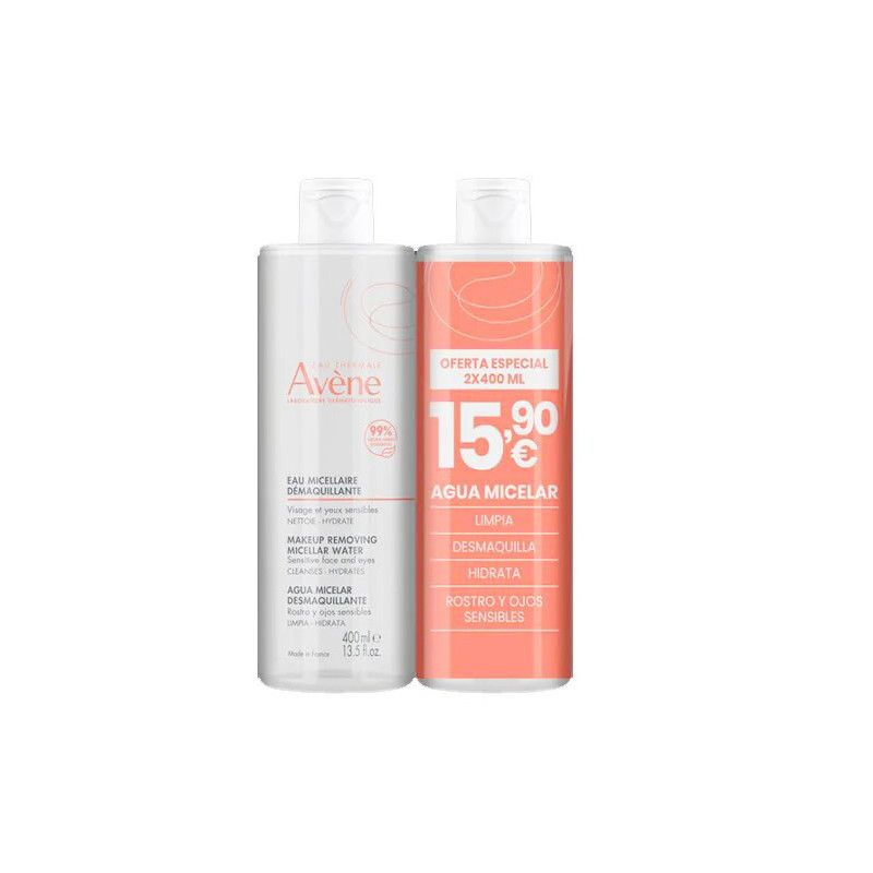 Avene Agua Micelar Desmaquillante Piel Sensible Duplo 2x400ml